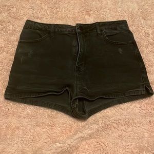 BDG black jean shorts